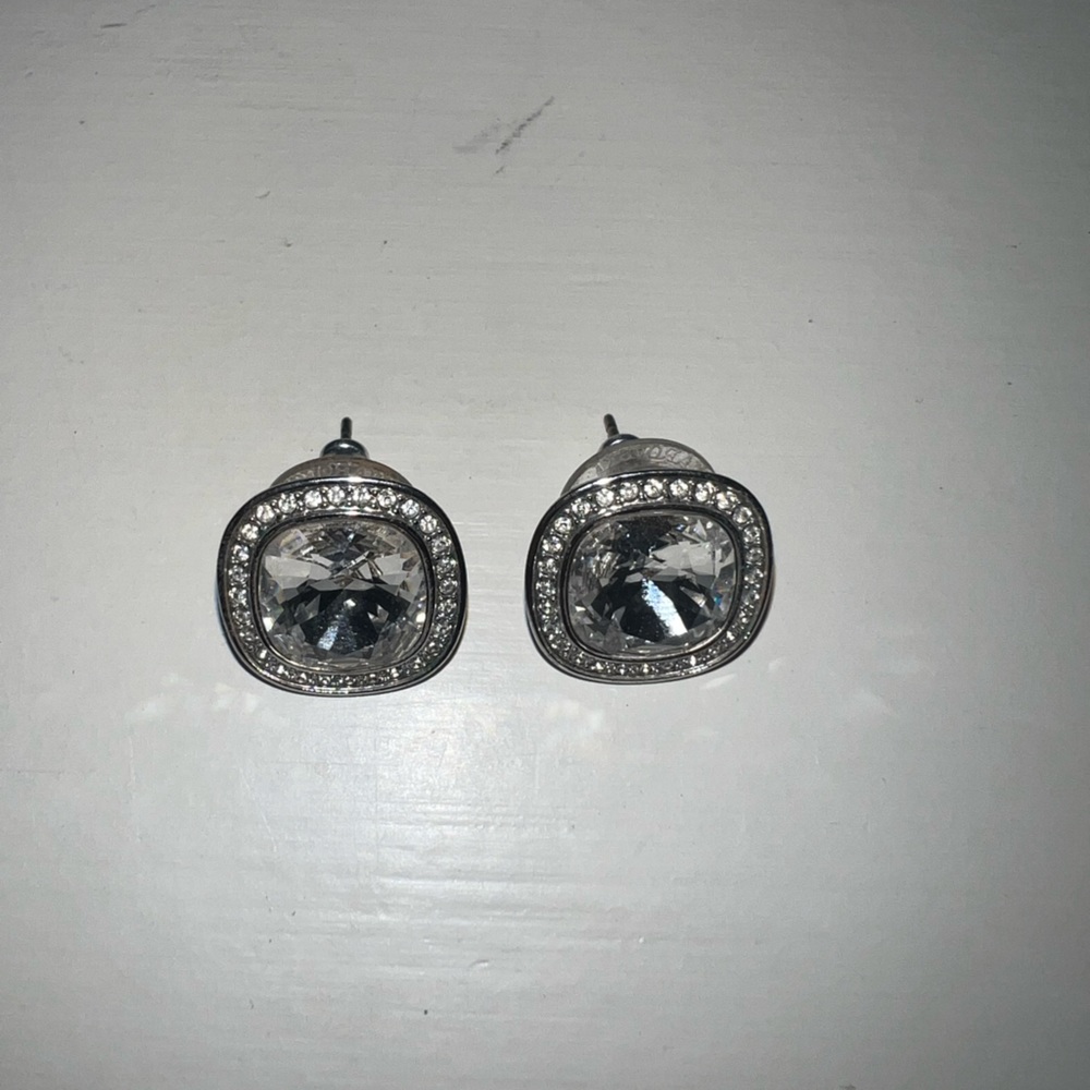 SWAROVSKI SILVER PAVE EARRINGS